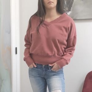 Others Follow Maroon V Neck Sweatshirt Size Small